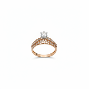 Anillo de Diamantes para Mujer con Certificación IGI, Oro de 14K con Baño de Rodio, 0.54ct, Color G-H, Claridad SI, Corte Brillante, Elegante, Modelo HUID - Product Image 2