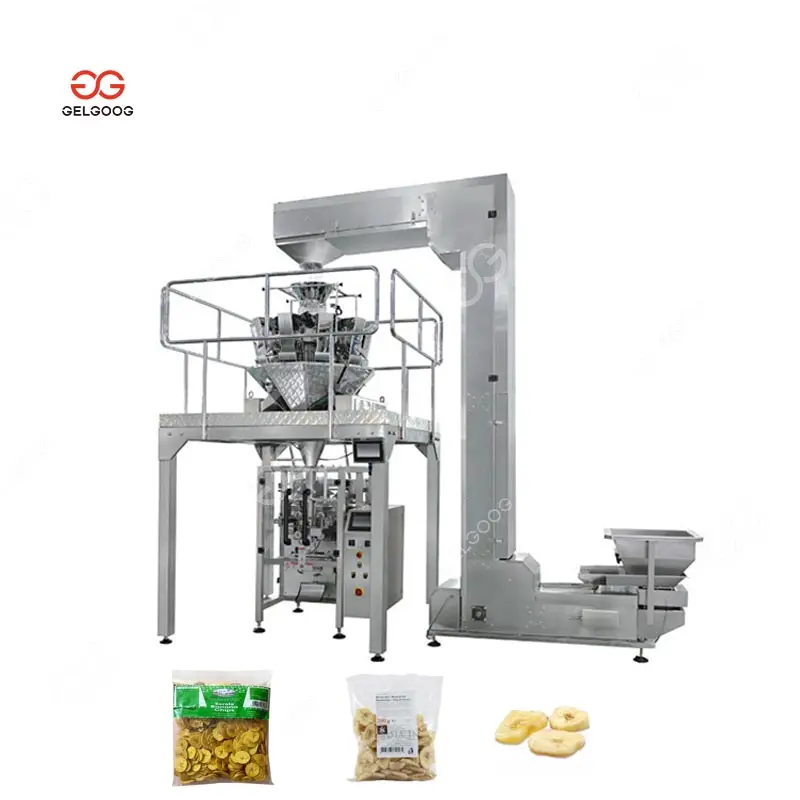 Gelgoog Máquina automática de corte y embalaje de patatas fritas de plátano filipino seco y nueces