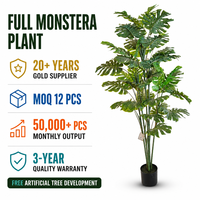 Grande plante artificielle Monstera, fausse verdure tropicale, feuilles réalistes, pour intérieur et extérieur, approvisionnement commercial en gros