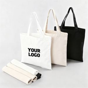 Bolsa de Compras de Lona de Algodón Reutilizable Ecológica Personalizada con Logotipo y Patrón de Letras, Regalo Promocional Empresarial al por Mayor - Product Image 5