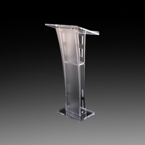 Acrylic Podium Lectern Customized Logo With Led and Slanted Table Top Church Pulpit - Product Image 1