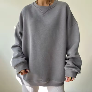 Custom logo Fleece Cotton Crewneck Sweatshirt Women Fall Oversized Pullover Sweatshirt Women Casual Knit <strong>Long</strong> Sleeve <strong>Jumpers</strong> - Product Image 5