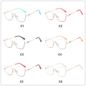 Gafas graduadas para mujer Monturas ópticas y lentes Filtro de luz azul Marrón <span class=keywords><strong>Oro</strong></span> Computadora de metal - Product Image 6