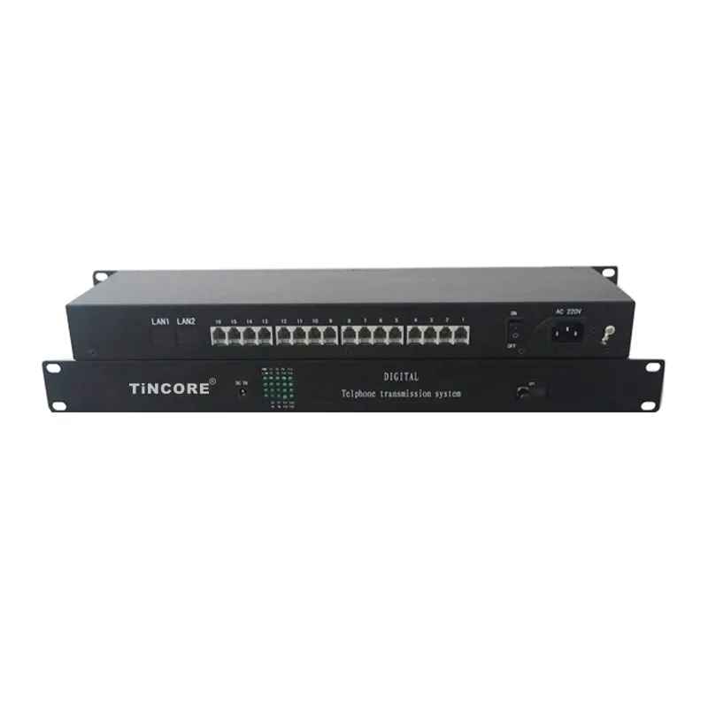 Tincam PCM Multiplexer telepon 16 saluran, peralatan telekomunikasi serat optik pemancar telepon