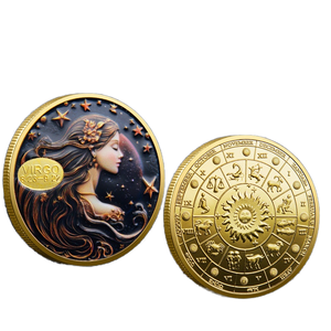 12 segni zodiacali Set di monete Commemorative oro placcato argento con HD 3D rilievo perfetto astrologia regalo e collezione - Product Image 6