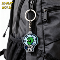 Porte-clés en acrylique mignon astronaute extraterrestre vert ET en combinaison spatiale avec casque à bulles, accessoire Kawaii parfait pour sacs à dos et fans de science-fiction