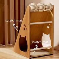 Planche à gratter pour chat en sisal en gros, design vertical en bois, résistante à l'usure, écologique, non-muante, meubles pour chat toutes saisons
