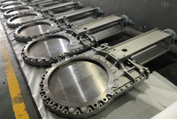 Vanne B3 à pétale en fonte et acier inoxydable, marche/arrêt, DN50-DN1200, à opercule, pneumatique, à bride, pour pâte à papier, eaux usées industrielles et boues