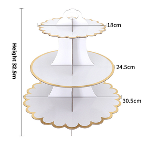 Tempat Kue Kertas 3 Tingkat Sekali Pakai, Wadah Cupcake Warna-warni, Nampan Sajian Dessert untuk Ulang Tahun, Baby Shower, Pernikahan, Grosir - Product Image 5