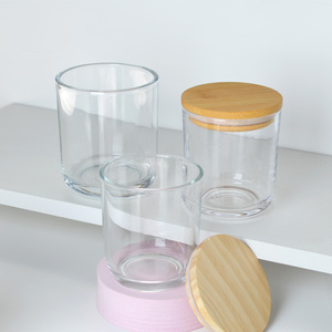 <span class=keywords><strong>3</strong></span> fitilleri mum yapımı cam konteyner gemiler kavanoz mum kavanoz temizle cam mum için bambu ahşap kapaklı - Product Image 3