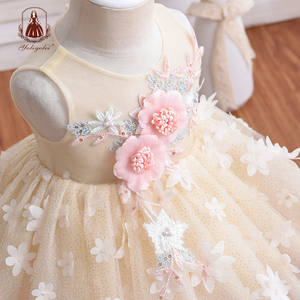 OEM e ODM o-collo 12 18 mesi corallo prugna Champagne Flower Girl Dress <span class=keywords><strong>bambina</strong></span> Toddler Dress per la festa di compleanno - Product Image 2