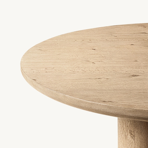 طاولة طعام دائرية عصرية للمطبخ بقاعدة خشبية صلبة - Product Image 3