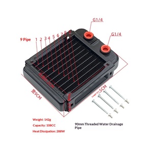 Intercambiador de Calor de Descarga de Agua para Disipación de Calor, para Computadora y Locomotora, 90° Recto/Roscado, Fabricado en Aluminio para Refrigeración por Agua - Product Image 3
