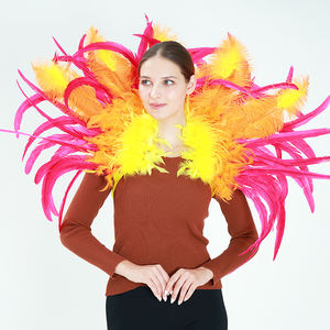 Châle <span class=keywords><strong>en</strong></span> plumes extra large pour femme adulte, accessoire de costume de cosplay d'Halloween, couleur personnalisable, confortable - Product Image 1