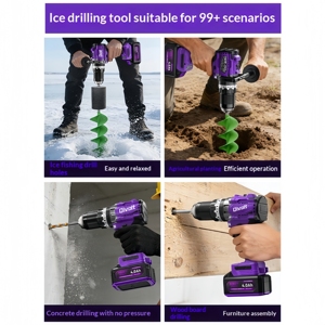 Perceuse à percussion sans fil robuste 180 Nm, tournevis électrique multifonction avec batterie, chargeur et boîte à outils - Product Image 5