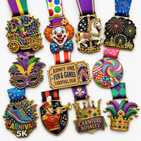 Médaille personnalisée en alliage de zinc émaillée pour carnaval, mascarade, défilé, cadeau de célébration, récompense, événement, course, club, coureur