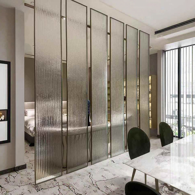 BOSI Solid Stainless Steel Metal Glass Partition Office Decor 3D Wall Decor Laser Screen Art Deco Office Decoration Function
