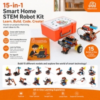 Kit de Robot Electrónico STEM Modular de Aluminio de 15 Piezas, Profesional, para Desarrollo de Habilidades de Programación para Estudiantes