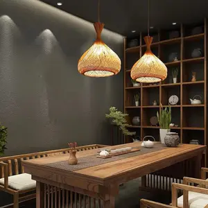 Restaurant de style japonais lustre en bambou hôtel lampe de villa chez l'habitant