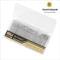 En gros, 30 styles de fraises à ongles diamantées, têtes de ponçage en forme d'aiguille et de boule, outils de manucure pour éliminer les peaux mortes et polir