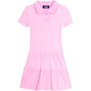 Vestido Polo de Piqué para Niñas, Manga Corta, Uniforme Escolar, Tejido de Algodón - Product Image 1