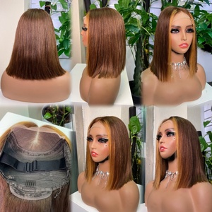 100% Virgin Human Hair 12A 5*5 Vietnam SDD Bone Straight bob Virgin Brazil Peruvian Glueless <b>Wig</b> - Product Image 5