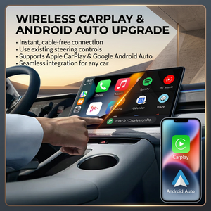 Adaptateur portable sans fil CarPlay Android Auto pour voiture, dongle pour la navigation automobile, la musique et les appels téléphoniques - Product Image 4