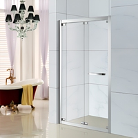 Ensemble de cabine de douche coulissante moderne en verre trempé pour salle de bain, porte de douche coulissante en verre