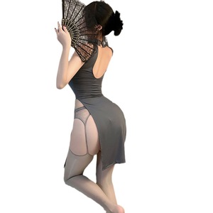 Robe longue sexy à fente haute, uniforme de jeu de rôle Cheongsam, costume de mère stepmère 8020, déguisement féminin - Product Image 5