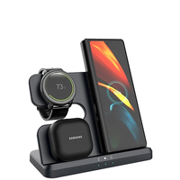 Chargeur sans fil trois en un 15W Charge rapide pour montres téléphones mobiles et écouteurs avec support de charge sans fil