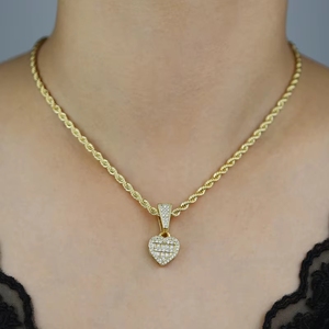 Collar <span class=keywords><strong>de</strong></span> Corazón para Mujer con Zirconia Incrustada, para Compradoras <span class=keywords><strong>de</strong></span> Joyería <span class=keywords><strong>de</strong></span> Boutique - Product Image 3