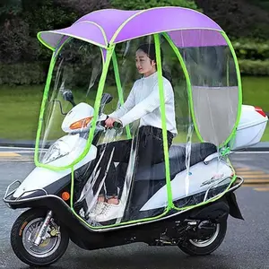 Full Covered Electric Bike Umbrella Outdoor Windproof Sunshade Cover Motorcycle Umbrella Scooter Umbrella For Rain