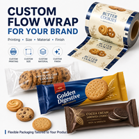 Película de Embalaje Personalizada para Paquetes de Chocolate, Sellado Térmico, Envoltura con Sellado Trasero para Barras de Chocolate, Dulces y Galletas