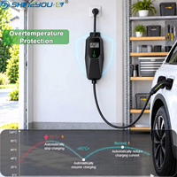 Chargeur EV portable Shineyou 3,6/7,4/9,6 kW AC 110/240 V Type 1 SAE J1772/T Plug, charge rapide, noir, garantie de 2 ans