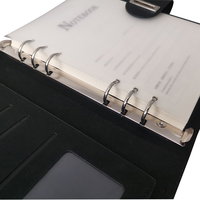 Bloc-notes à feuilles mobiles avec fermeture magnétique, couverture en cuir personnalisée avec logo en relief