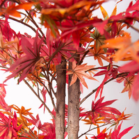 Vente en gros d'érable artificiel de 4 pieds érable rouge en soie douce érable d'automne plantes de sol pour la décoration du salon