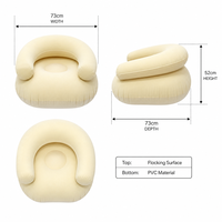 Canapé gonflable portable en PVC floqué épaissi, fauteuil gonflable en forme de U pour une personne avec accoudoirs, pour usage intérieur et extérieur
