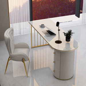 Escritorio Moderno de Lujo con Superficie de Piedra para Recepción, Negociación, Salón de Belleza, Consultorio Médico, Clínica de Estomatología, para Uso en Oficina - Product Image 2