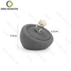 Grey Microfiber <b>Jewelry</b> <b>Display</b> Props Stainless Steel Custom Size Color Material For High End <b>Jewelry</b> Shop Window - Product Image 4