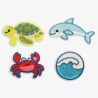 Ocean Animal Thema Strijkbare Borduurpatches, designer strijkpatches Cartoon Patch Geschikt voor Buitenkleding
