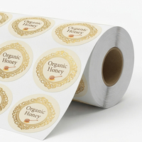 Étiquettes autocollantes en vinyle pour cosmétiques de marque privée, logo estampé à chaud or, étiquettes de parfum, laminées brillantes