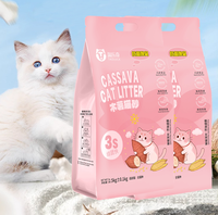 Litière pour chat 2,5 kg à bas prix, de qualité alimentaire, sans poussière, écologique, à base de manioc et de thé vert, parfum fruité, élimination des odeurs