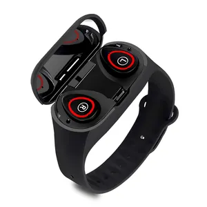 لبس الأجهزة أحدث اللاسلكية M1 Smartwatch جهاز تعقب للياقة البدنية Inteligente 2 في 1 TWS سماعة سوار ساعة ذكية مع سماعات الأذن