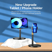 Support universel de bureau pour téléphone et tablette, en alliage et ABS, réglable en hauteur et multi-angles, pour diffusion en direct et photographie aérienne