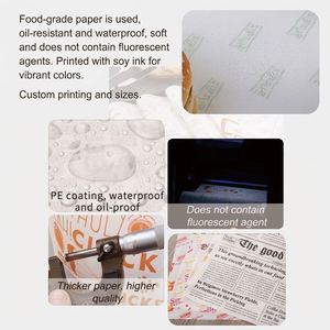 Rollo de Papel de Envoltura Recubierto, Reciclable, de Grado Alimenticio, con Logotipo Personalizado, para Empaque Desechable de Comida para Llevar en Restaurantes de Comida Rápida - Product Image 6