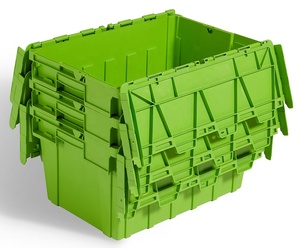 Caja de Plástico de Polipropileno de 55L, 600X400X355mm, para Almacenamiento y Transporte de Frutas y Verduras, con Tapas Adjuntas - Product Image 4