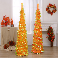 Arbre de Noël artificiel de clinquant pliable de 5 pieds pour la décoration de la maison intérieure extérieure