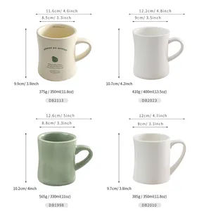 Wholesale Vintage Retro Diner Style Coffee Porcelain Mug Custom Logo Creative Ceramic Coffee Mugs