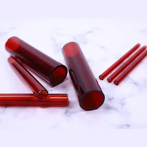 fashion trend color in 2022 2021 New Custoizable Colored RED borosilicate glass blowing tube