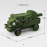 300037 Jouet de construction pour garçons : Véhicule blindé Gafdeptirov de l'Armée russe de la Première Guerre mondiale - Jouets militaires